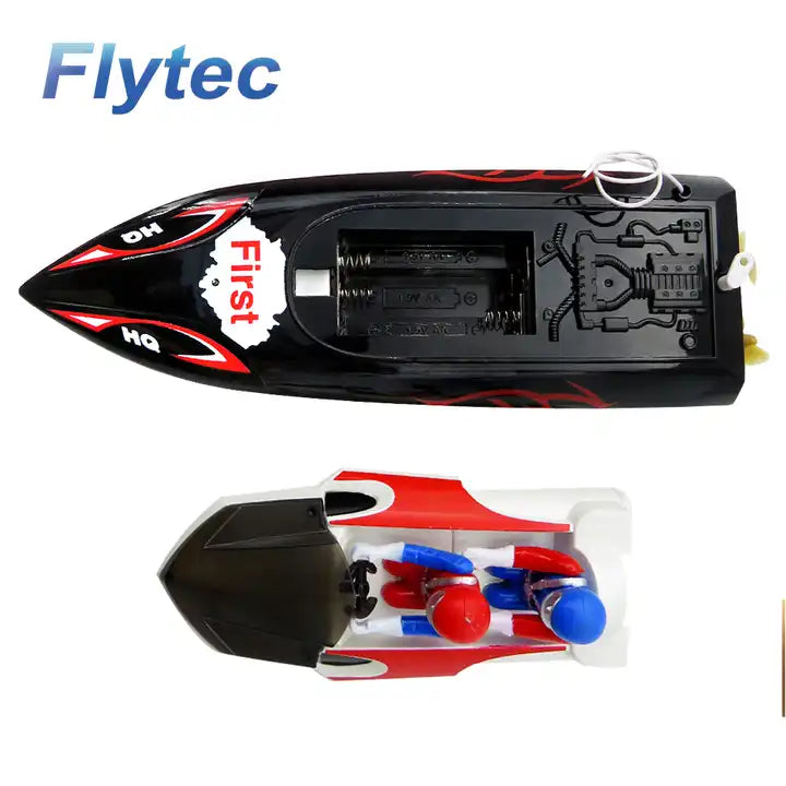 10KM/H Mini RC Boat - Outdoor Remote Control Motor Boat Ship Model in Black