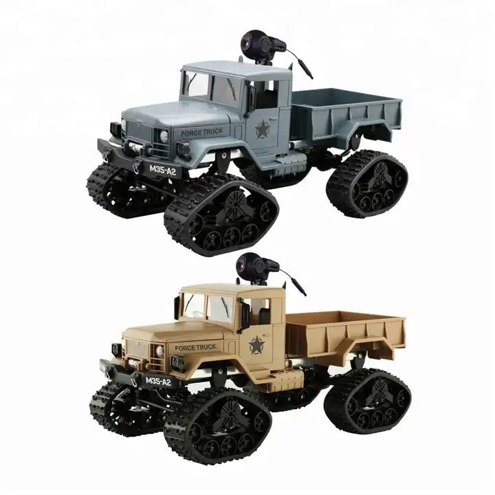 4WD 1/16 Scale Off-Road Military RC Truck - Remote Control Climbing Car with Snow Tires