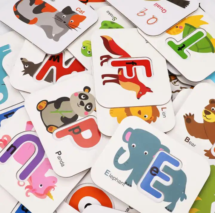 Flash Cards Early Education - Cognitive Card English Alphabet Flashcards for Kids