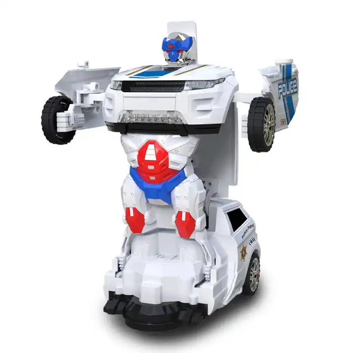 Mini Music Transform Robot Electric Car – DIY Battery-Operated Transforming Toy for Boys