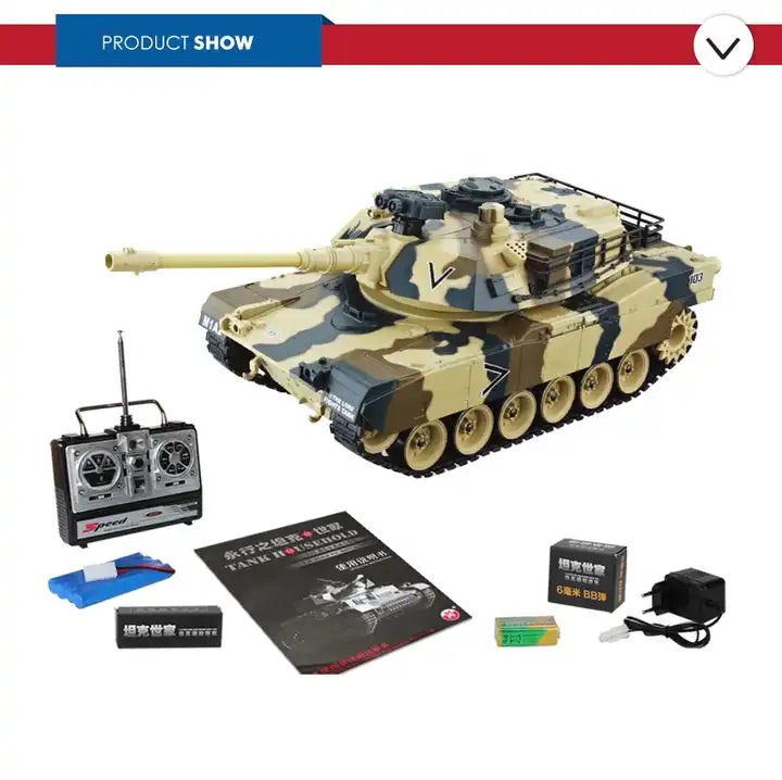 1:20 Scale Remote Control Army Tank Toy - Plastic RC Military Vehicle with Realistic Sound Effects