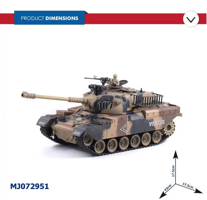 1:20 Military Simulation RC Tank with Bullet-Launching Sound - High-Quality Remote Control War Vehicle