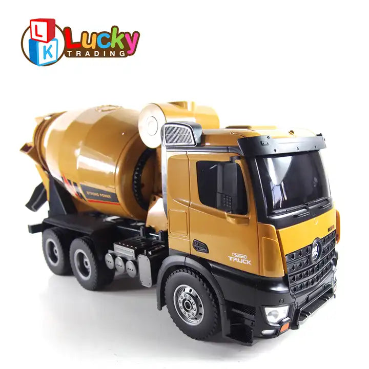 Diecast Cement Mixer RC Concrete Truck Toy for Kids - Interactive Construction Vehicle