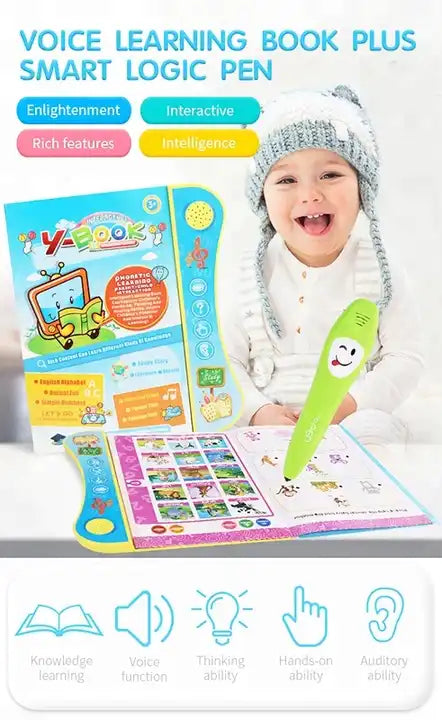 Kids Intelligence Book Toy | English Learning Reading E-Book Toy with Talking Pen