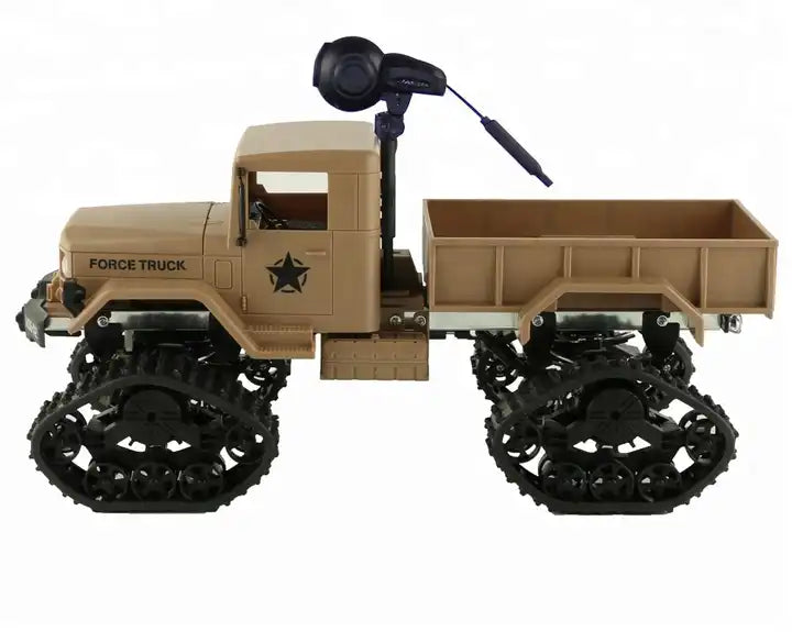 4WD 1/16 Scale Off-Road Military RC Truck - Remote Control Climbing Car with Snow Tires