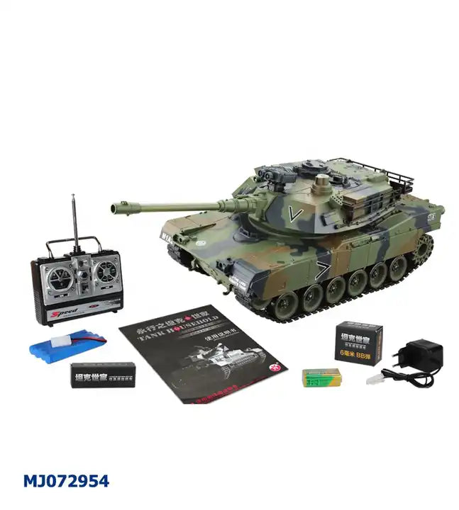 1:20 Scale Remote Control Army Tank Toy - Plastic RC Military Vehicle with Realistic Sound Effects