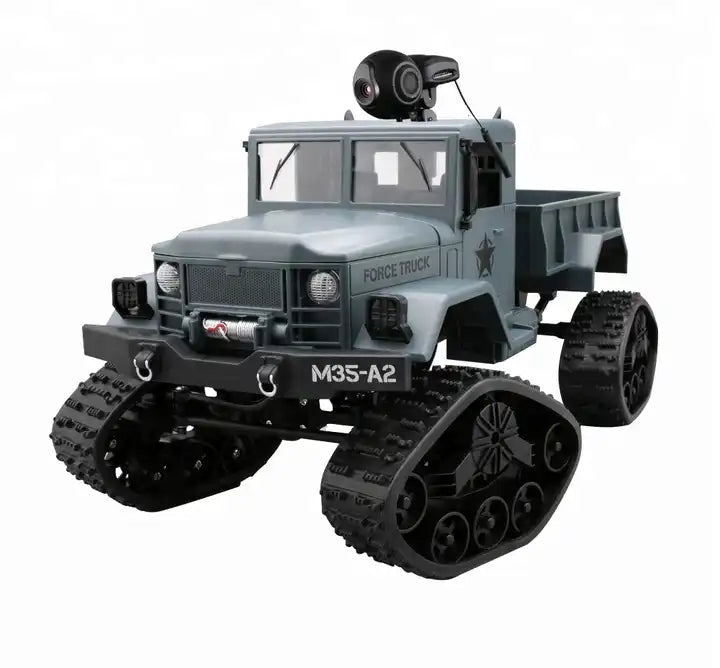 4WD 1/16 Scale Off-Road Military RC Truck - Remote Control Climbing Car with Snow Tires