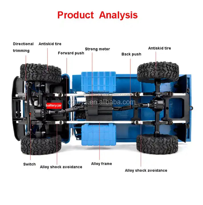 DIY Mini Off-Road RC Military Truck - 1:16 2.4G Crawler Car