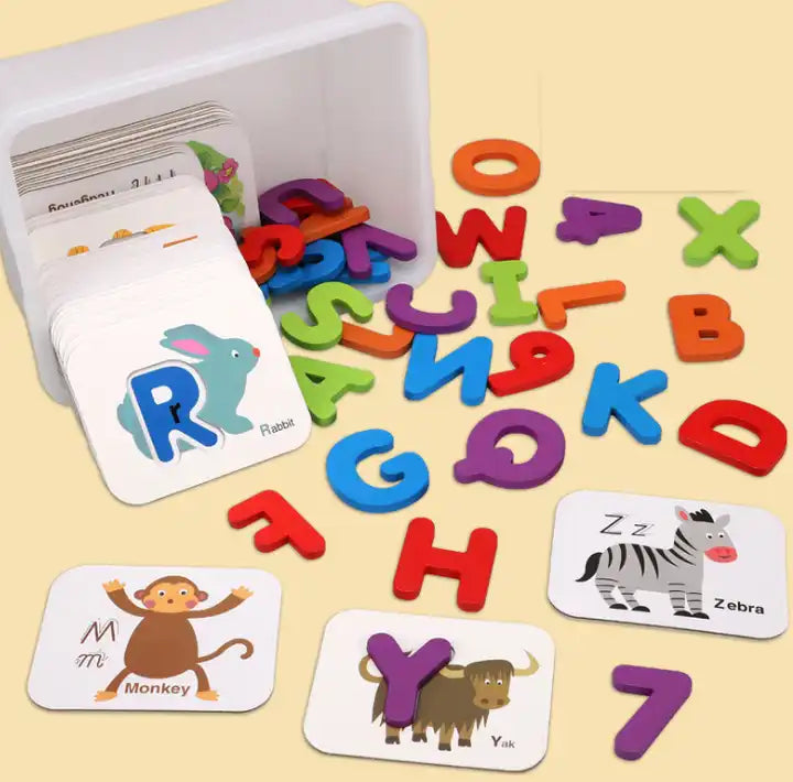 Flash Cards Early Education - Cognitive Card English Alphabet Flashcards for Kids