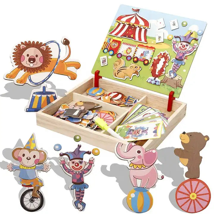 New Kids Wooden Animal 3D Puzzle Jigsaw Toys Cartoon Animal and Vehicle Wooden Toddler Puzzles Game