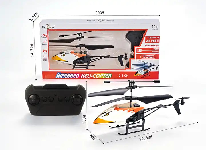 Launched Hobby Mini RC Helicopter Toys 2 Channels RC Airplanes Radio Control With Remote Helicopter Toys For Kids (Colour May Vary)