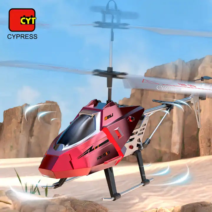 High-performance RC helicopter in flight; keywords: RC helicopters for beginners, best RC helicopters 2024, remote control helicopters with camera, electric RC helicopters, nitro RC helicopters