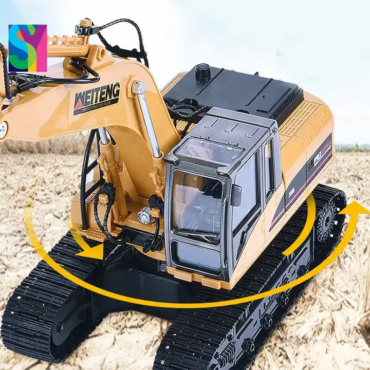 8CH Remote Control Rotating Excavator Truck - Interactive RC Construction Vehicle for Kids