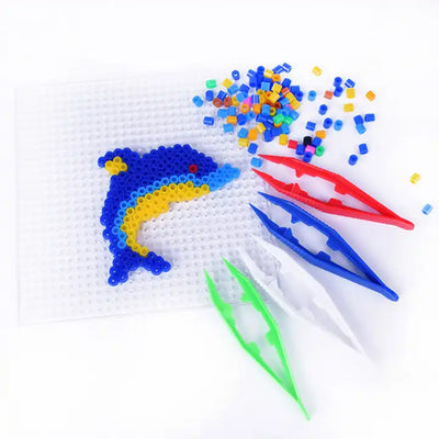 5mm Fuse Beads DIY Perler Bead Kit with Plastic Tweezers & Ironing Beads - Craft Accessories