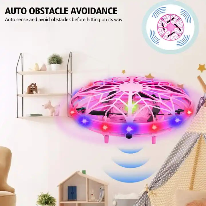 Mini Flying Helicopter RC UFO Drone - Aircraft Boys Hand Controlled Drone Infrared RC Quadcopter Induction Kids Toys