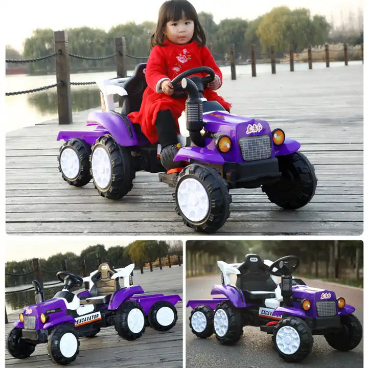 12V Kids Ride-On Truck - Remote Control Six-Wheel Mini Tractor for Outdoor Fun