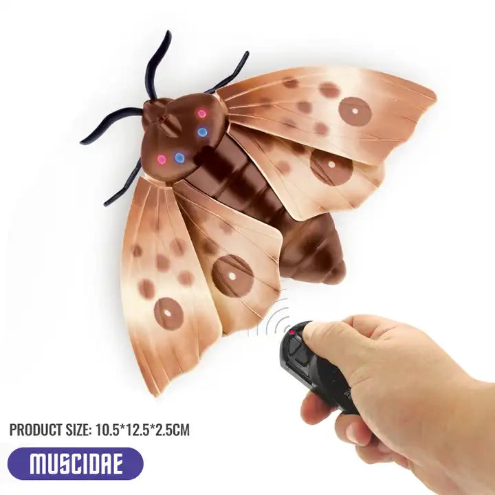 RC Moth Toy with Glowing Head - Small Infrared Remote Control Insect for Kids Ages 5-10 Years