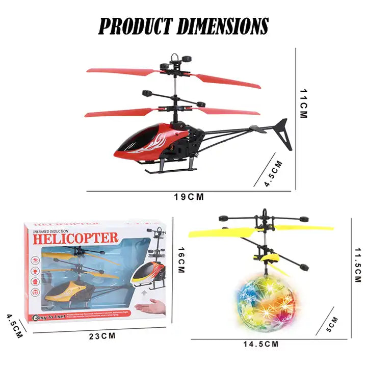 RC Helicopter with Watch Remote Control - Flying Airplane Kit Toy with Hand Sensor for Kids