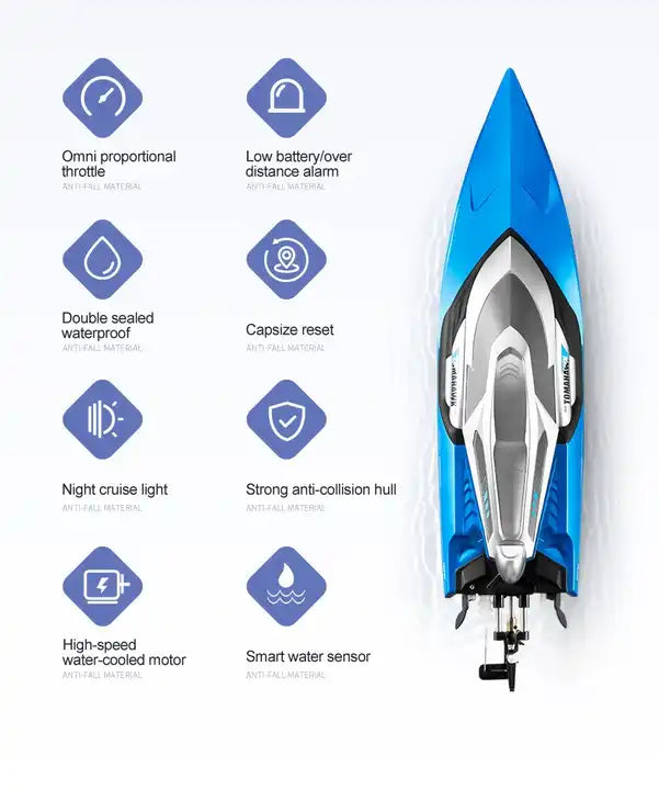 High-Quality S2 Remote Control Boat – 70km/h High-Speed Racing Speedboat