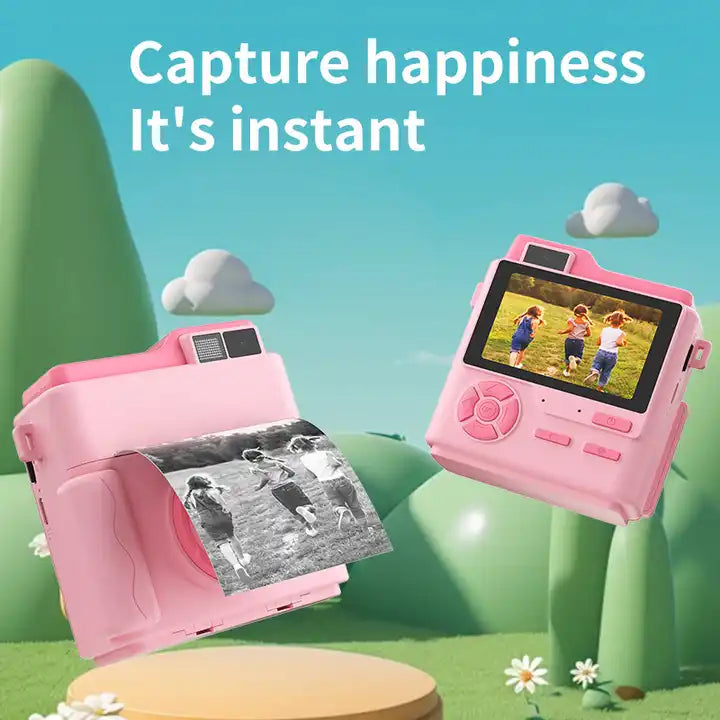 Rechargeable Kids Mini Digital Camera Printer - Instant Photo Printer for Children