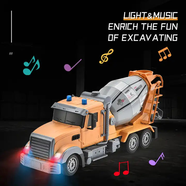 2.4G Remote Control Dump Truck with Lighting and Music - Engineering Construction Toy