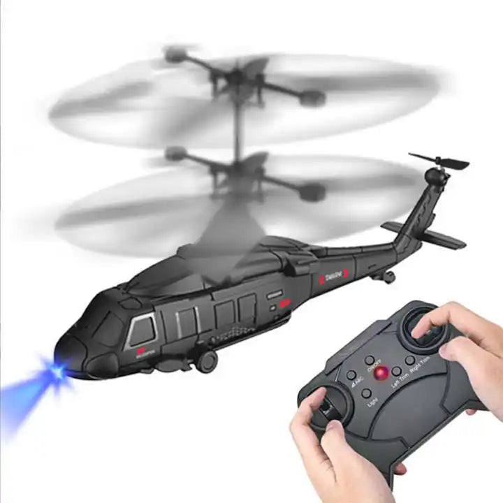 High-performance RC helicopter in flight; keywords: RC helicopters for beginners, best RC helicopters 2024, remote control helicopters with camera, electric RC helicopters, nitro RC helicopters