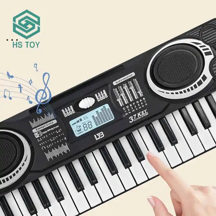 HS 37 Keys Keyboard Musical Instruments Toy – Electronic Organ Piano with Microphone for Kids Beginners