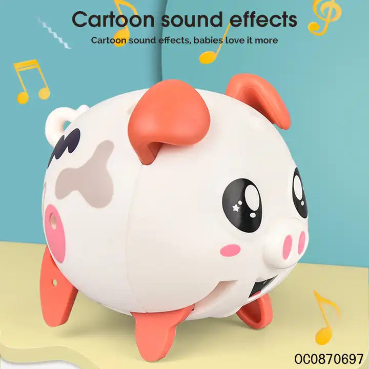 8PCS Voice Control Sensor Pig Electric Walking Toy Animals with Light and Music