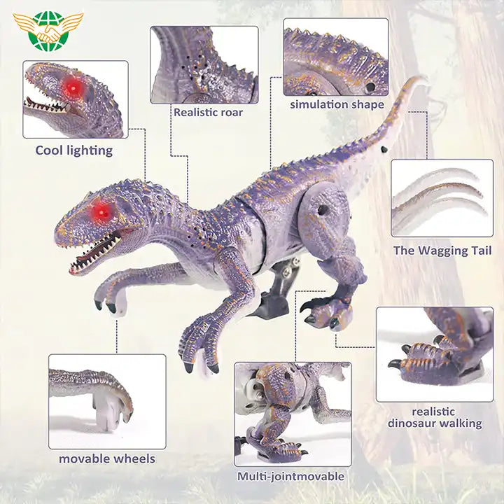 Remote Control Realistic Dinosaur Toy - 2.4G Walking T-Rex with Sound and Light