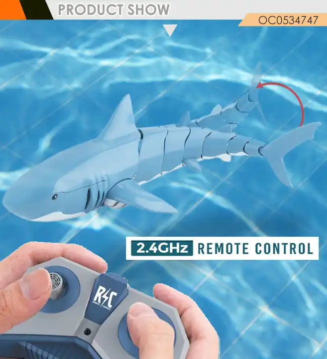 Swimming Pool RC Animal Remote Control Toys Shark - Plastic Swim in the Water for Kids (Age 6+)