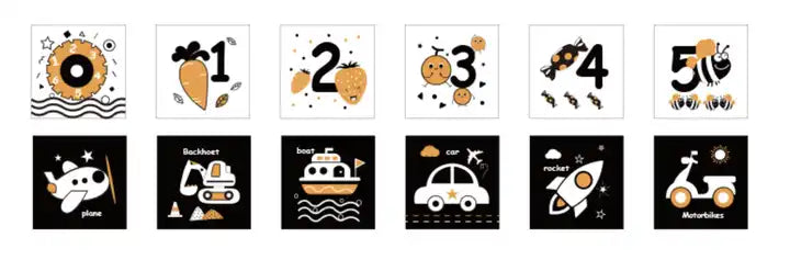 New Visual Cloth Book for Babies – Black and White Cognitive Cards, Detachable Educational Toys for Early Learning