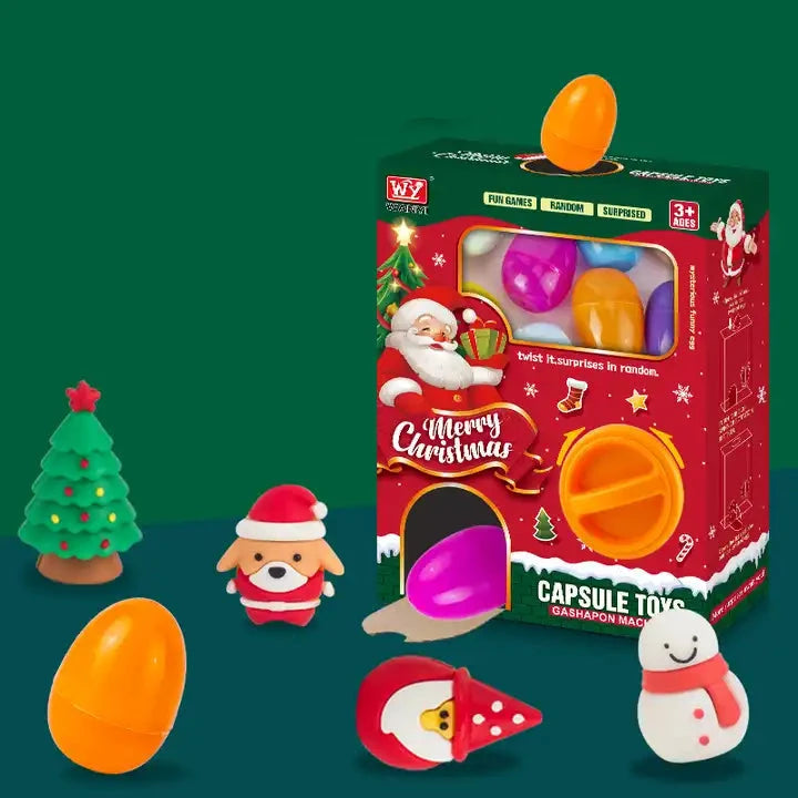 Mini Christmas Egg Machine Toy Random 5pcs Capsule Blind Box Educational Toys