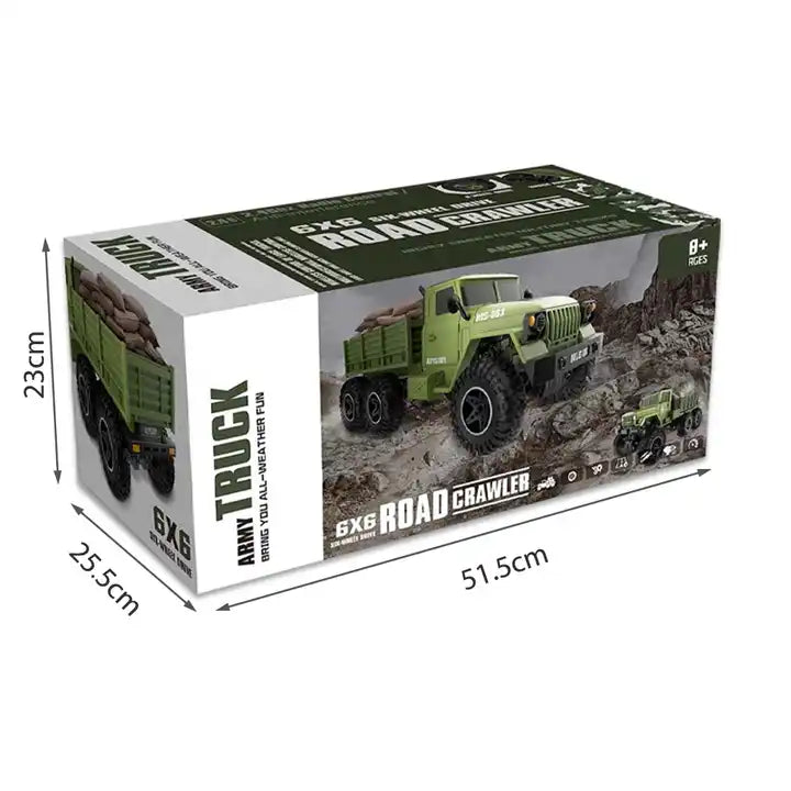 2.4G 1:12 Radio Control Vehicle - Anti-Interference Road Crawler RC Military Trucks 6WD Offroad Army Truck