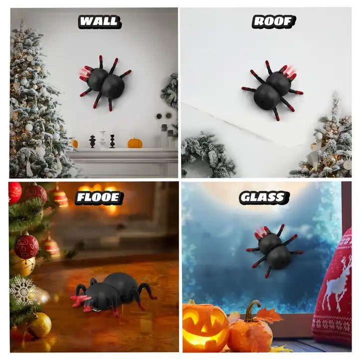 Infrared RC Spider Toy - 4-Channel Wall-Climbing Remote Control Insect for Halloween Fun, Ages 6-12 Years