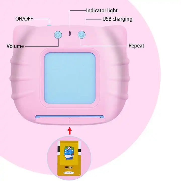 USB Rechargeable Toddler Packet Speech Talking Flash Card For Kids Children Educational