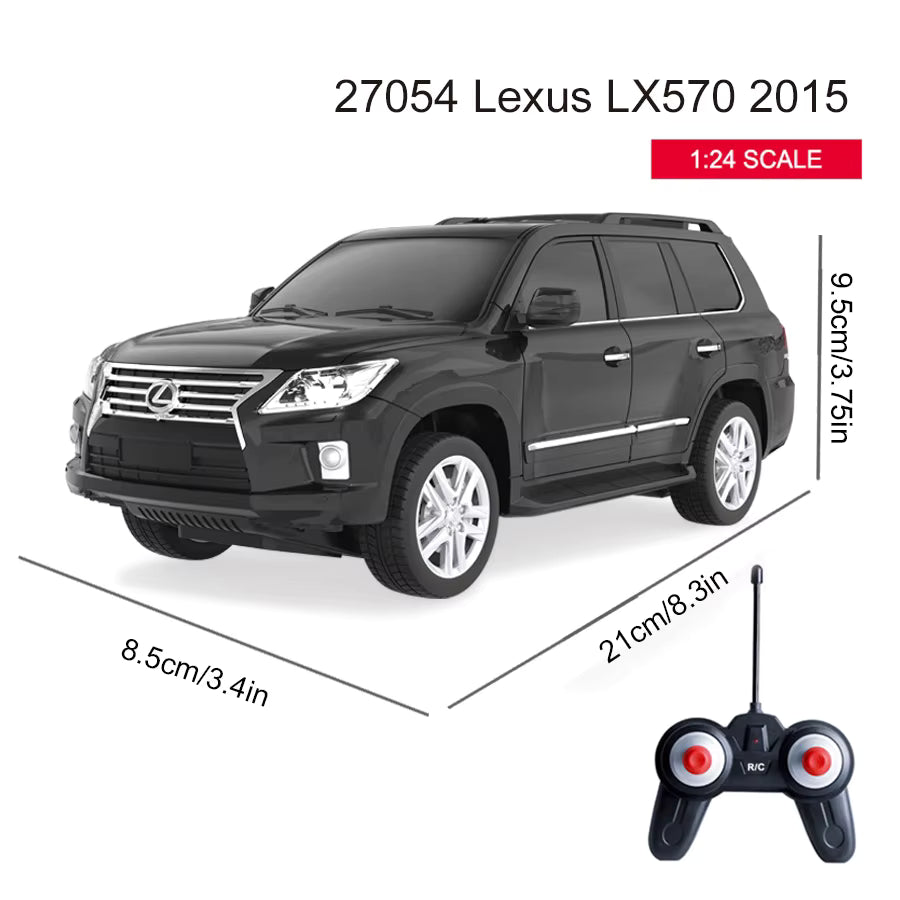 Licensed 2.4G 4CH 1/24 RC Car – Rock Crawler Hobby Model with LED Lights, Ready-to-Go, Electric Powered, Indoor-Outdoor Use