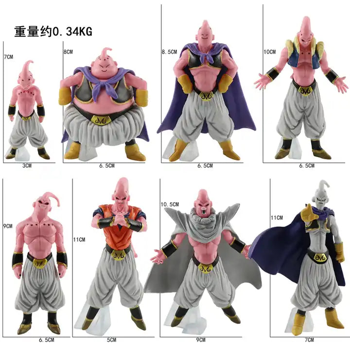 Collectible toys 8pcs set Majin Buu Action Toy, Dragon Ball Z Figures model toy for collection(Full Collection)