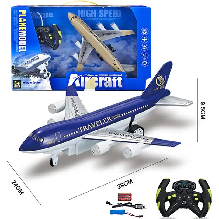 4-Channel Plastic Remote Control Passenger Jet Aircraft - Realistic RC Airliner Model Toy