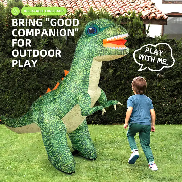 RC Walking Inflatable Tyrannosaurus Dinosaur Toy - 2.4G Remote Control Simulation for Kids Ages 5-10 Years