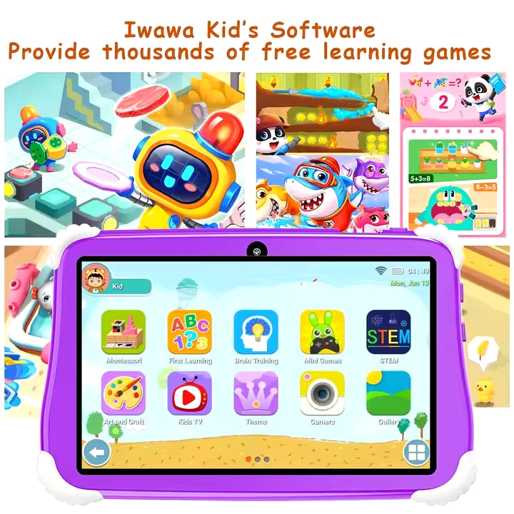 Android 7-Inch Children's Tablet with 6GB RAM & 128GB Storage – Parental Control, Entertainment & Learning Smart Tablet