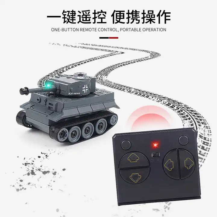 4-Channel 2.4G RC Mini Tank - Rechargeable Half Track Military Vehicle with Stunt Features