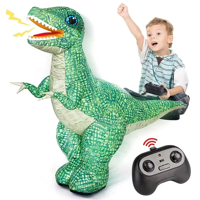 Walking RC Dinosaur - Remote Control Inflatable Dinosaur Toy for Kids - Rechargeable 90CM