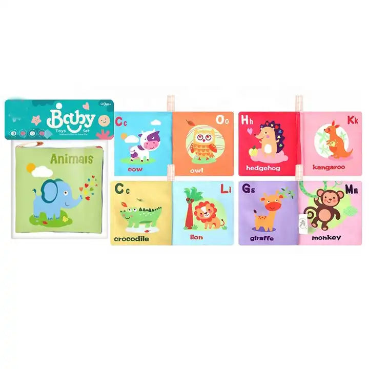 Early Educational Toys – 3D Touch and Feel Crinkle Books for 0-12 Months, Cognitive Montessori Baby Soft Cloth Book