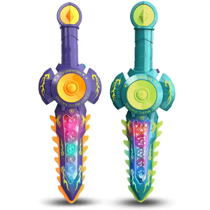 LED Flashing Light-Up Swords for Kids ?? Plastic Gear Sword with Sound Effects for Fun Playtime