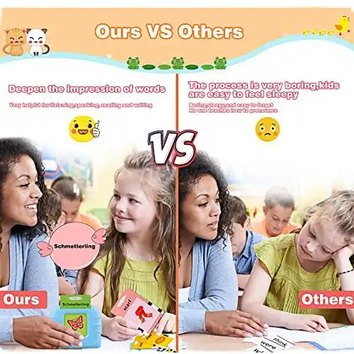 Double-Sided Indonesian-English Bilingual Talking Flash Cards for Kids