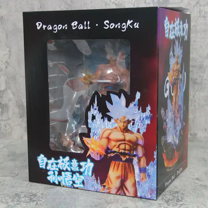 Zealed New Design Dragon Ball Goku Super Saiyan Statue - 38CM PVC Model with Three Heads