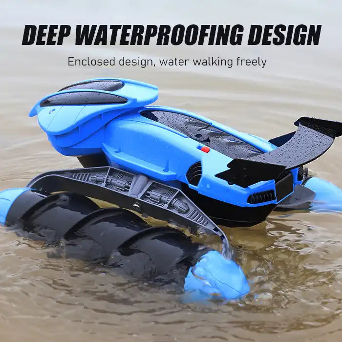 2.4GHz Remote Control Amphibious Racing Car & Boat – Outdoor Off-Road RC Truck with Spiral Wheels