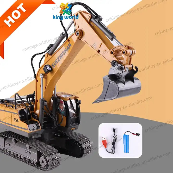 1:20 RC Trucks Simulation 11CH Vehicle Model Hobby RC Excavator Alloy Bucket Electrical Remote Controller Boys