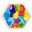 Educational Logic Thinking 3D Geometric Puzzle Toy - Shape Matching Hexagon Animal Wooden Puzzle for Kids