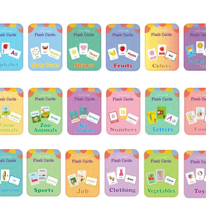 Montessori Cognitive Cards Pocketable Flash Memory Game for English Alphabet, Fruit, Animal, and Vegetable Learning - Educational Flashcard Toy for Kids